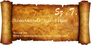 Szentmihályi Tibor névjegykártya