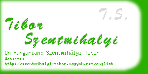tibor szentmihalyi business card